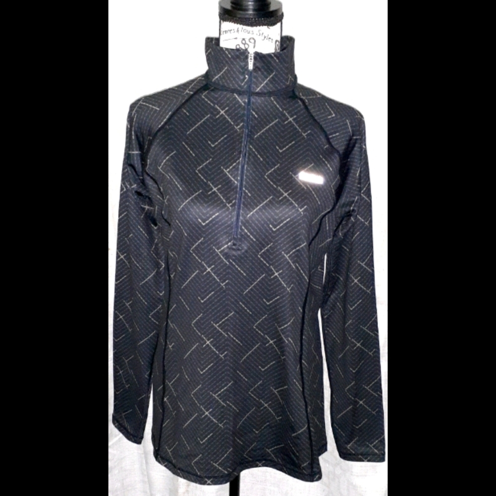 Reebok 1/4 Zip Black Pullover Activewear Jacket